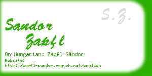 sandor zapfl business card